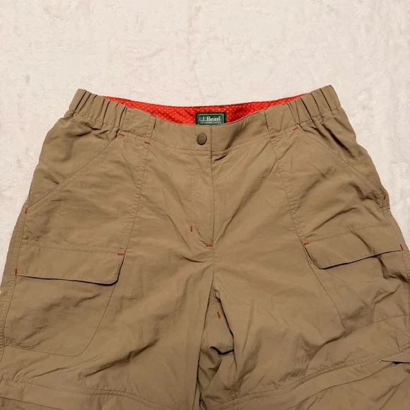 L.L. Bean Convertible Hiking Pants Women 14 Zip-Off Cargo Travel Summer Gorpcore - Picture 4 of 9